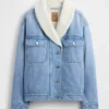 Sherpa Astarlı Şal Yakalı Denim Ceket