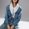 Sherpa Astarlı Şal Yakalı Denim Ceket