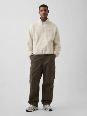 Sherpa Oversized Yarım Fermuarlı Kazak