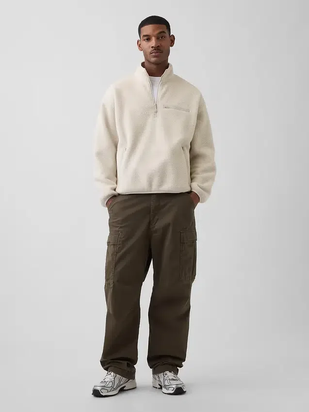 Sherpa Oversized Yarım Fermuarlı Kazak