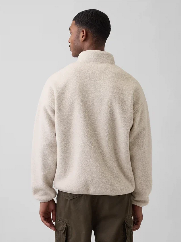 Sherpa Oversized Yarım Fermuarlı Kazak