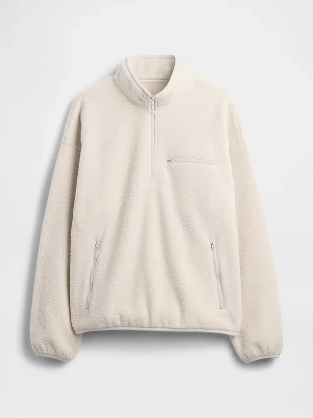 Sherpa Oversized Yarım Fermuarlı Kazak