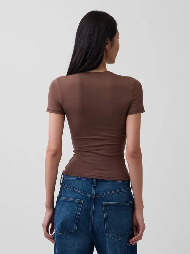 Sıkı Örgü Jersey Tişört