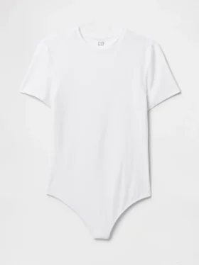 Sıkı Örgü Jersey Tişörtlü Tanga Çıtçıtlı Body