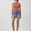 Smoklu Gingham Kısa Peplum Üst