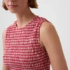 Smoklu Gingham Kısa Peplum Üst