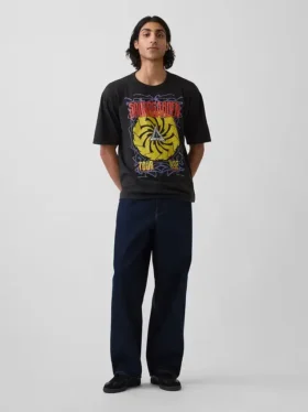 Soundgarden Ağır Pamuklu Kısaltılmış Grafik Tişört