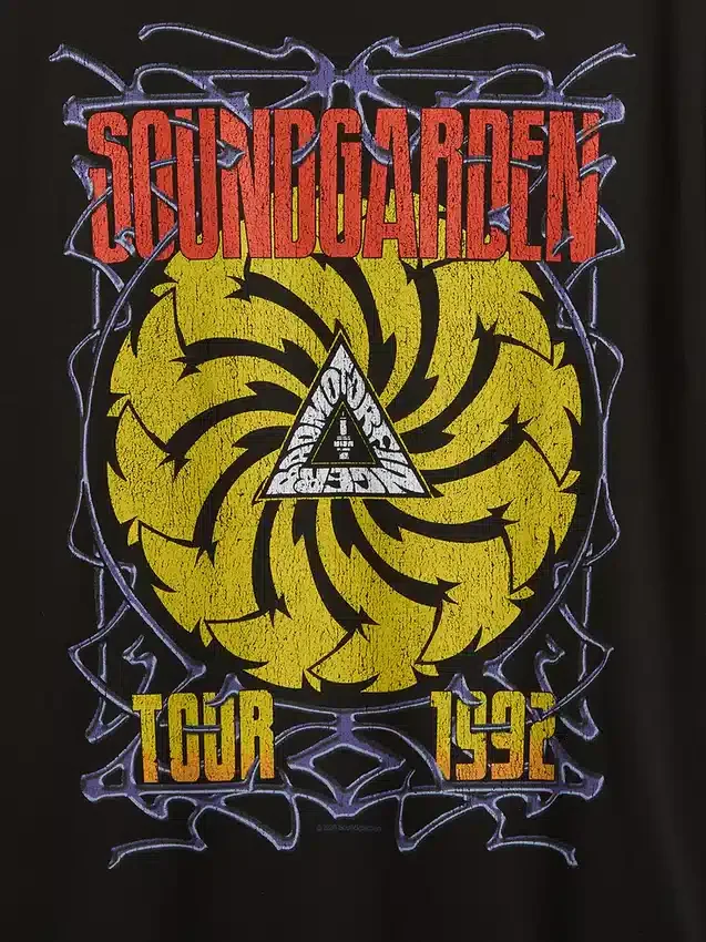 Soundgarden Ağır Pamuklu Kısaltılmış Grafik Tişört