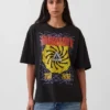 Soundgarden Ağır Pamuklu Kısaltılmış Grafik Tişört