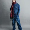 Stranger Things Yetişkinler İçin Flanel Astarlı Ekstra Bol Jean'ler