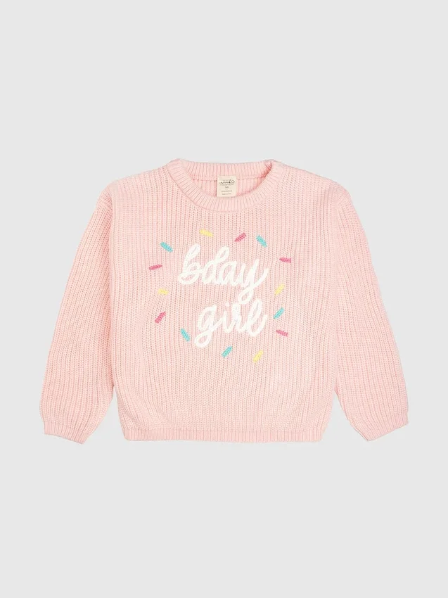 Sweet Wink Doğum Günü Kız Çocuk Sprinkle Örgü Kazak