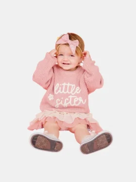 Sweet Wink Küçük Kız Kardeş Örgü Kazak
