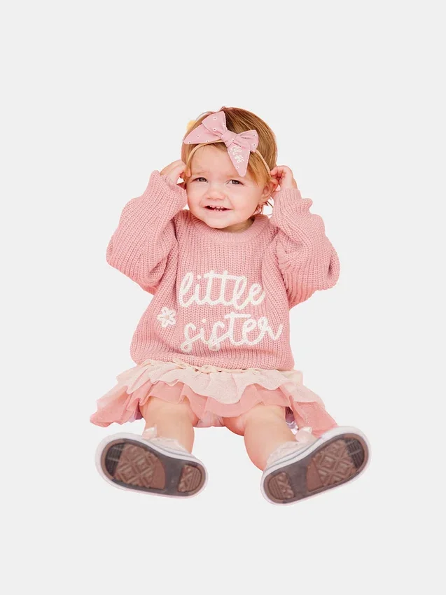 Sweet Wink Küçük Kız Kardeş Örgü Kazak