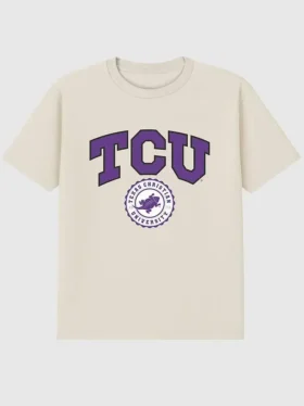 TCU Texas Christian Üniversitesi Kolej Arması Koyu Renkli Grafik Tişört