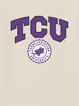 TCU Texas Christian Üniversitesi Kolej Arması Koyu Renkli Grafik Tişört
