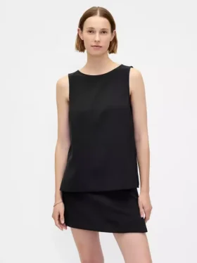 Tekne Yaka Şeffaf Tank Top
