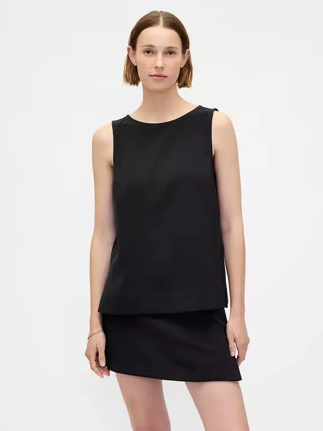 Tekne Yaka Şeffaf Tank Top