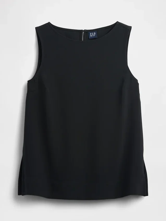 Tekne Yaka Şeffaf Tank Top