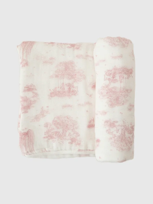 The Gilded Bird İlkbahar Toile Desenli Bambu Bebek Battaniyesi