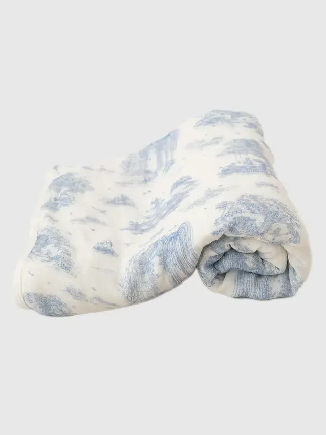 The Gilded Bird İlkbahar Toile Desenli Bambu Bebek Battaniyesi