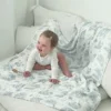 The Gilded Bird İlkbahar Toile Desenli Bambu Bebek Battaniyesi