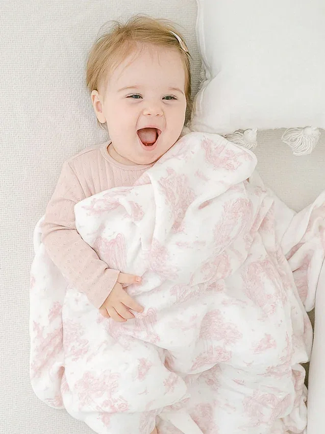 The Gilded Bird İlkbahar Toile Desenli Bambu Bebek Battaniyesi