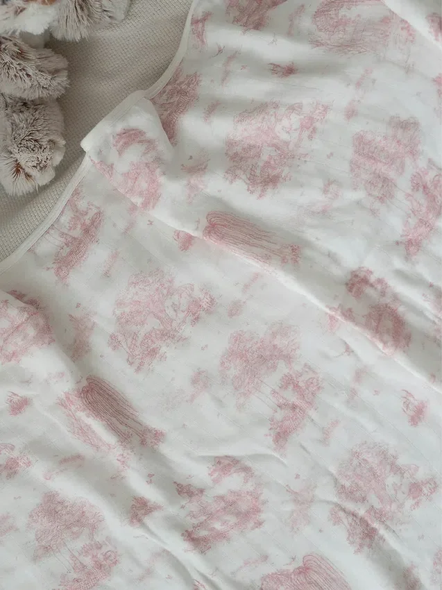 The Gilded Bird İlkbahar Toile Desenli Bambu Bebek Battaniyesi