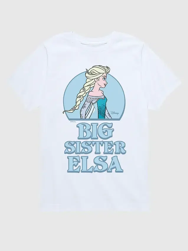 Toddler Frozen Big Sister Elsa Kısa Kollu Grafik Tişört Şort