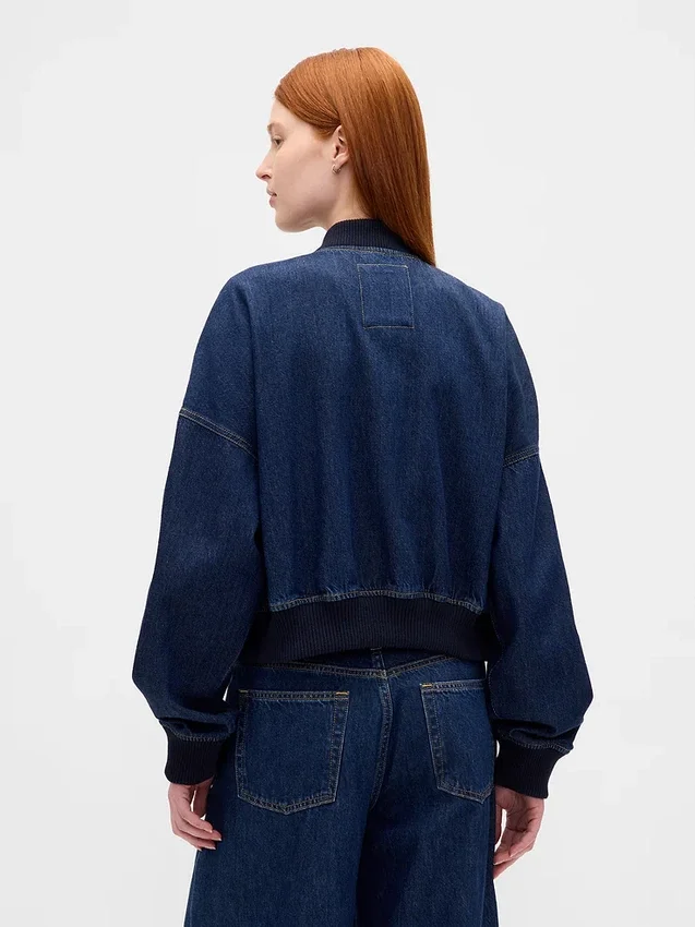 Ultra Yumuşak Denim Bomber Ceket