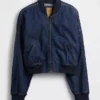 Ultra Yumuşak Denim Bomber Ceket