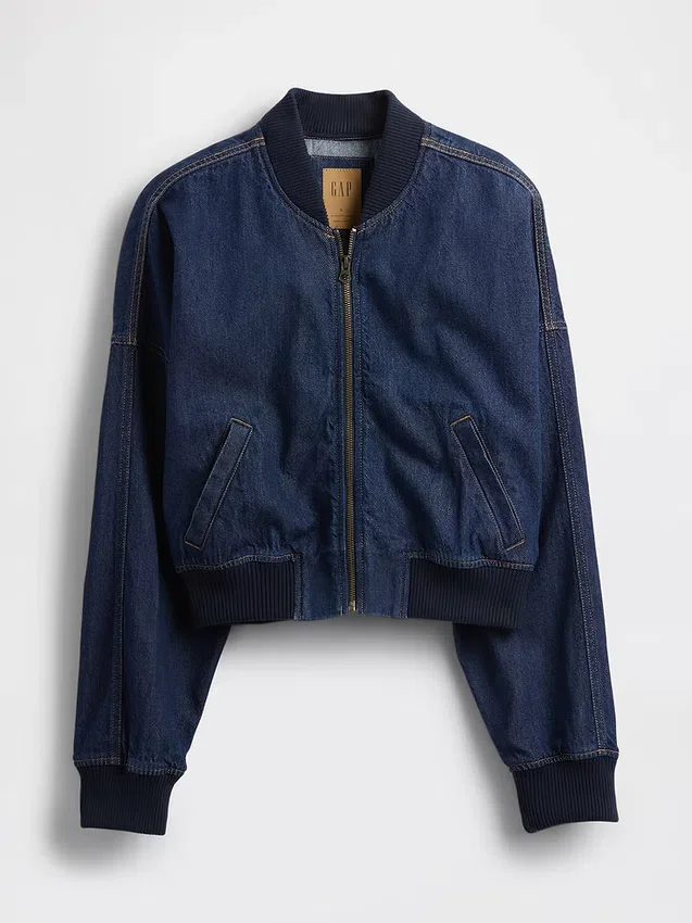 Ultra Yumuşak Denim Bomber Ceket