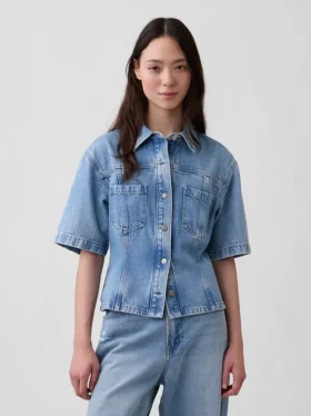Ultra Yumuşak Denim Cepli Gömlek
