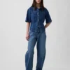 Ultra Yumuşak Denim Cepli Gömlek