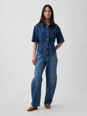 Ultra Yumuşak Denim Cepli Gömlek