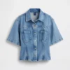 Ultra Yumuşak Denim Cepli Gömlek