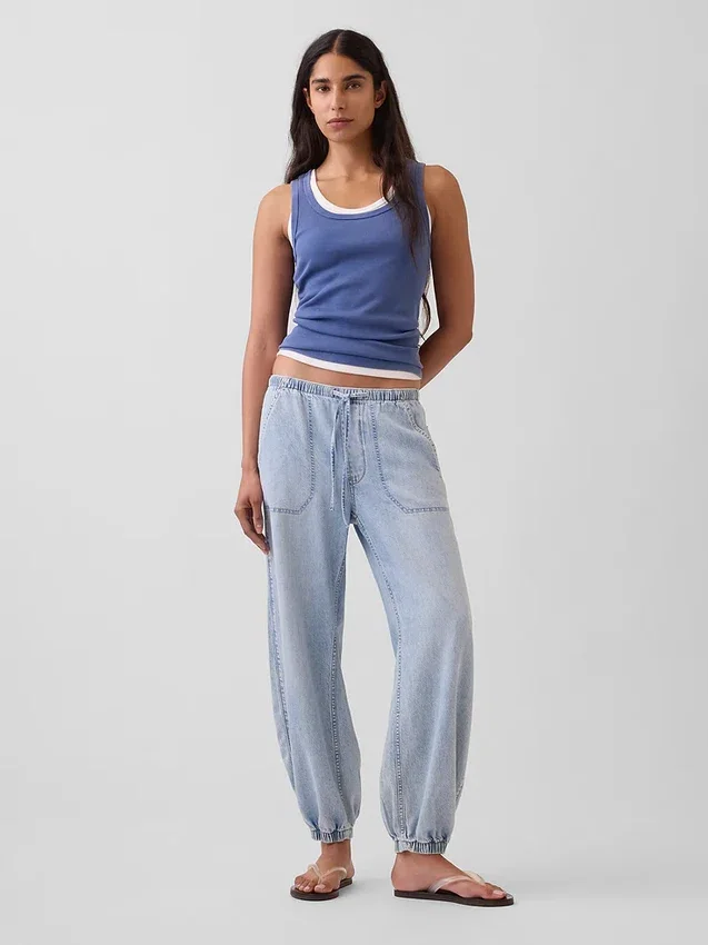 Ultra Yumuşak Denim Kolay Giyilebilir Jogger Pantolon