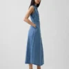 Ultra Yumuşak Denim Maxi Gömlek Elbise