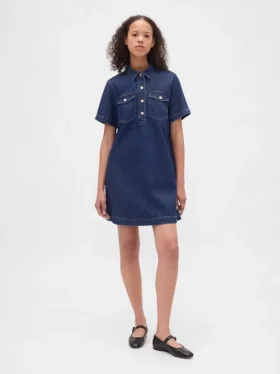 Ultra Yumuşak Denim Mini Elbise