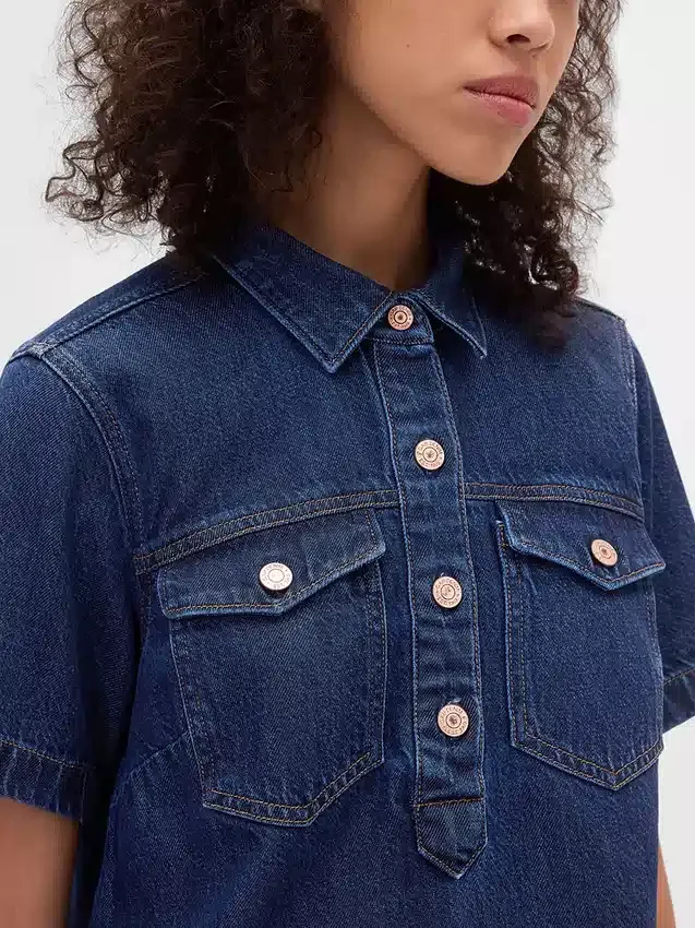 Ultra Yumuşak Denim Mini Elbise