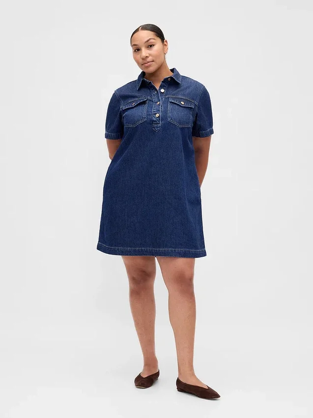 Ultra Yumuşak Denim Mini Elbise