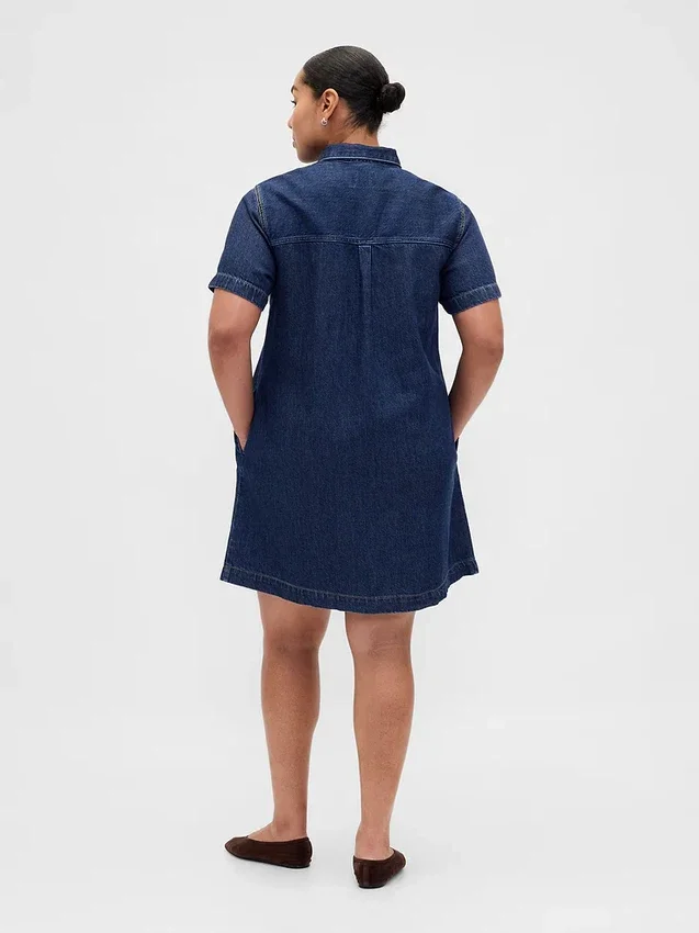 Ultra Yumuşak Denim Mini Elbise
