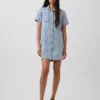 Ultra Yumuşak Denim Mini Gömlek Elbise