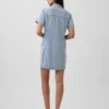 Ultra Yumuşak Denim Mini Gömlek Elbise
