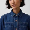 Ultra Yumuşak Denim Mini Gömlek Elbise