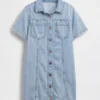 Ultra Yumuşak Denim Mini Gömlek Elbise