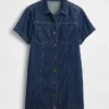 Ultra Yumuşak Denim Mini Gömlek Elbise