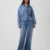 Ultra Yumuşak Denim Oversized Düz Etekli Kısa Gömlek
