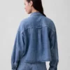 Ultra Yumuşak Denim Oversized Düz Etekli Kısa Gömlek