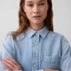 Ultra Yumuşak Denim Oversized Gömlek