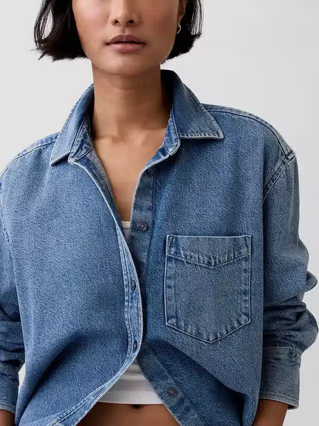 Ultra Yumuşak Denim Oversized Gömlek